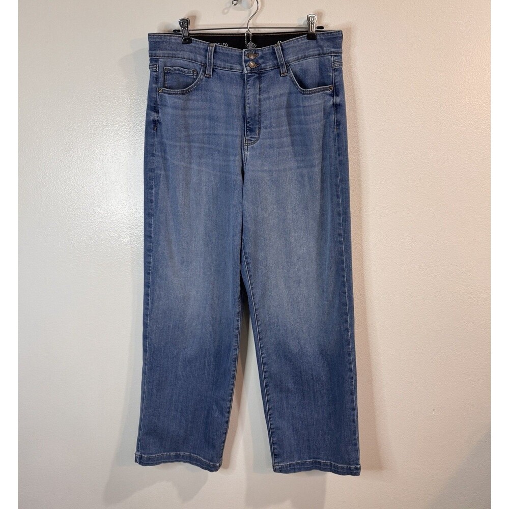 St. John's Bay Jeans Wide Leg 12 Womens Light Wash Stretch Baggy 90s High Rise